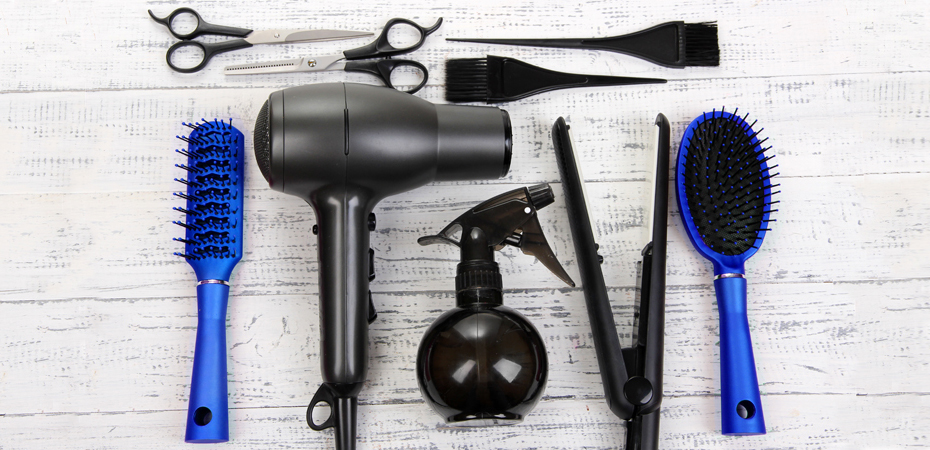 Wide range of hair styling tools are available for purchase in salon